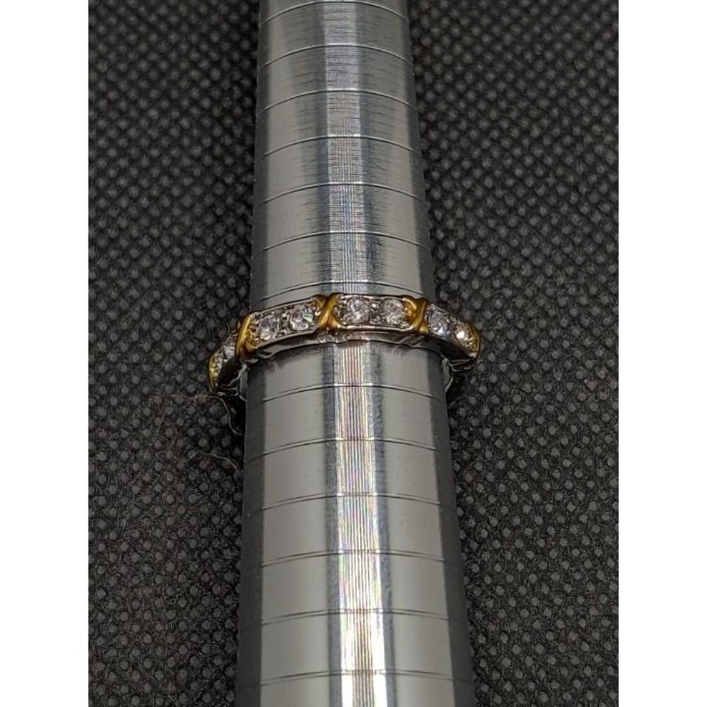 Two Tone Rhinestone Fashion Ring - Picture 2 of 3